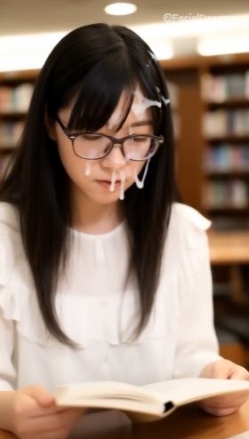 顔射後の余韻 - 読書編 Vol.2 - サンプル画像 2