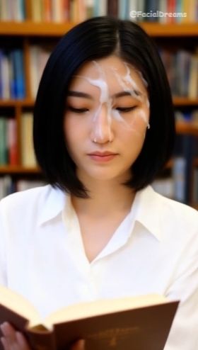 顔射後の余韻 - 読書編 Vol.2 - サンプル画像 4