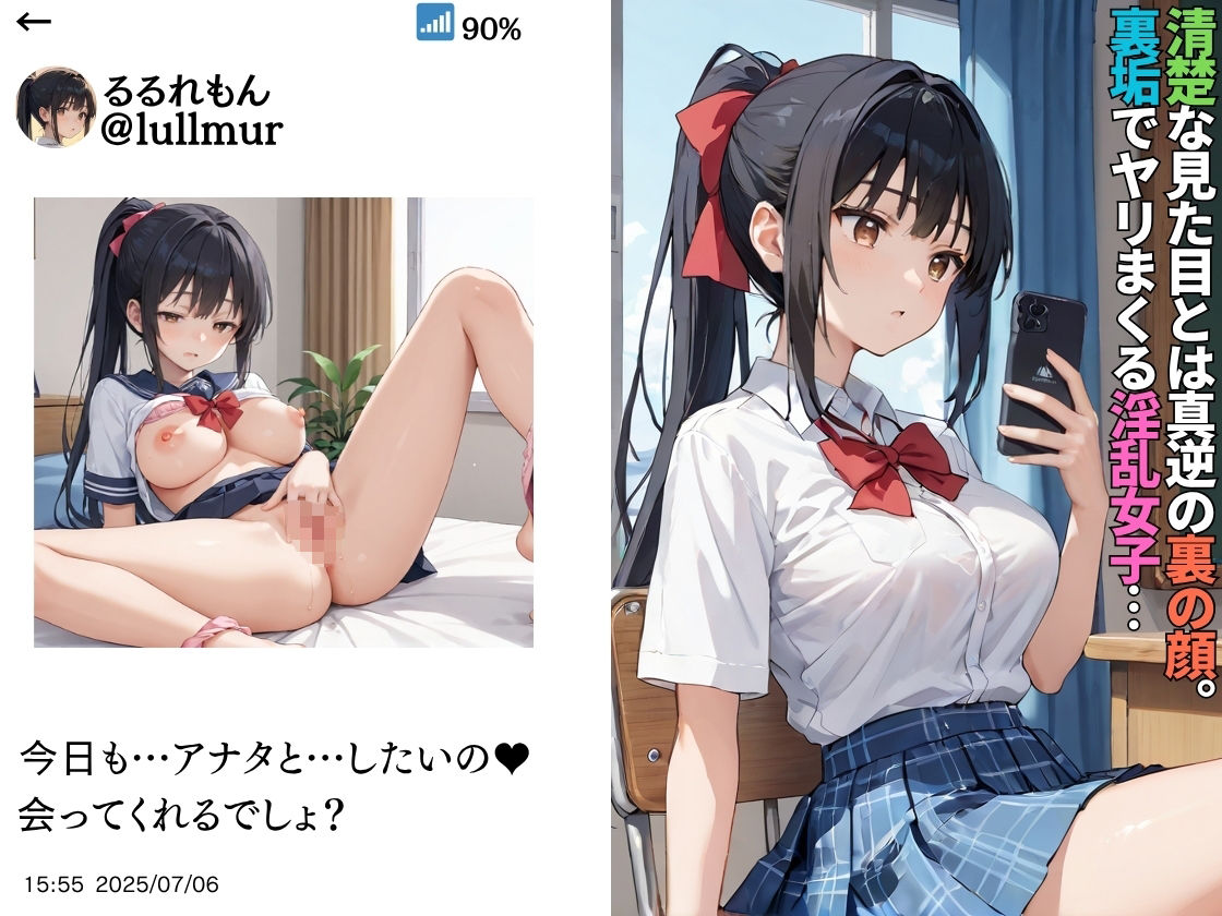 裏垢で承認欲求を満たす巨乳女子〜放課後の秘密の裏バイト〜【女子校生】【裏垢女子】【セフレ】【3P】【CG500枚】 - サンプル画像 2