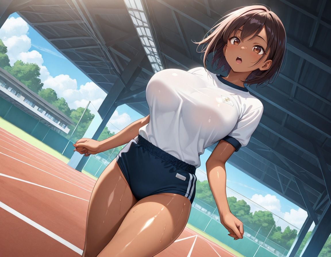 ブルマを着た褐色ギャルに種付け - サンプル画像 2