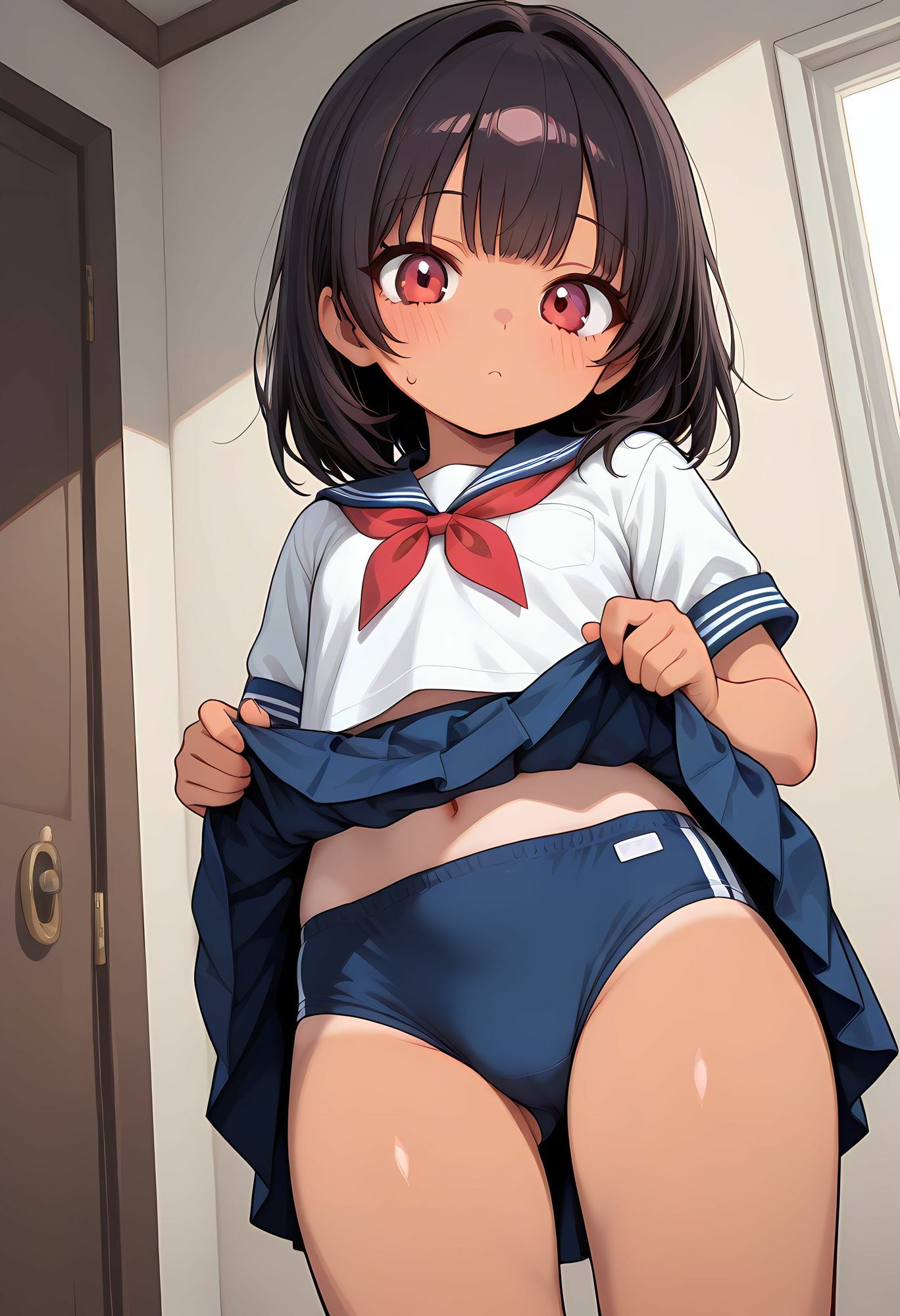 日焼けしたちっぱいな妹にエッチなことしてもらった 「お兄ちゃん生で入れてもいいよ（はーと）」 - サンプル画像 2
