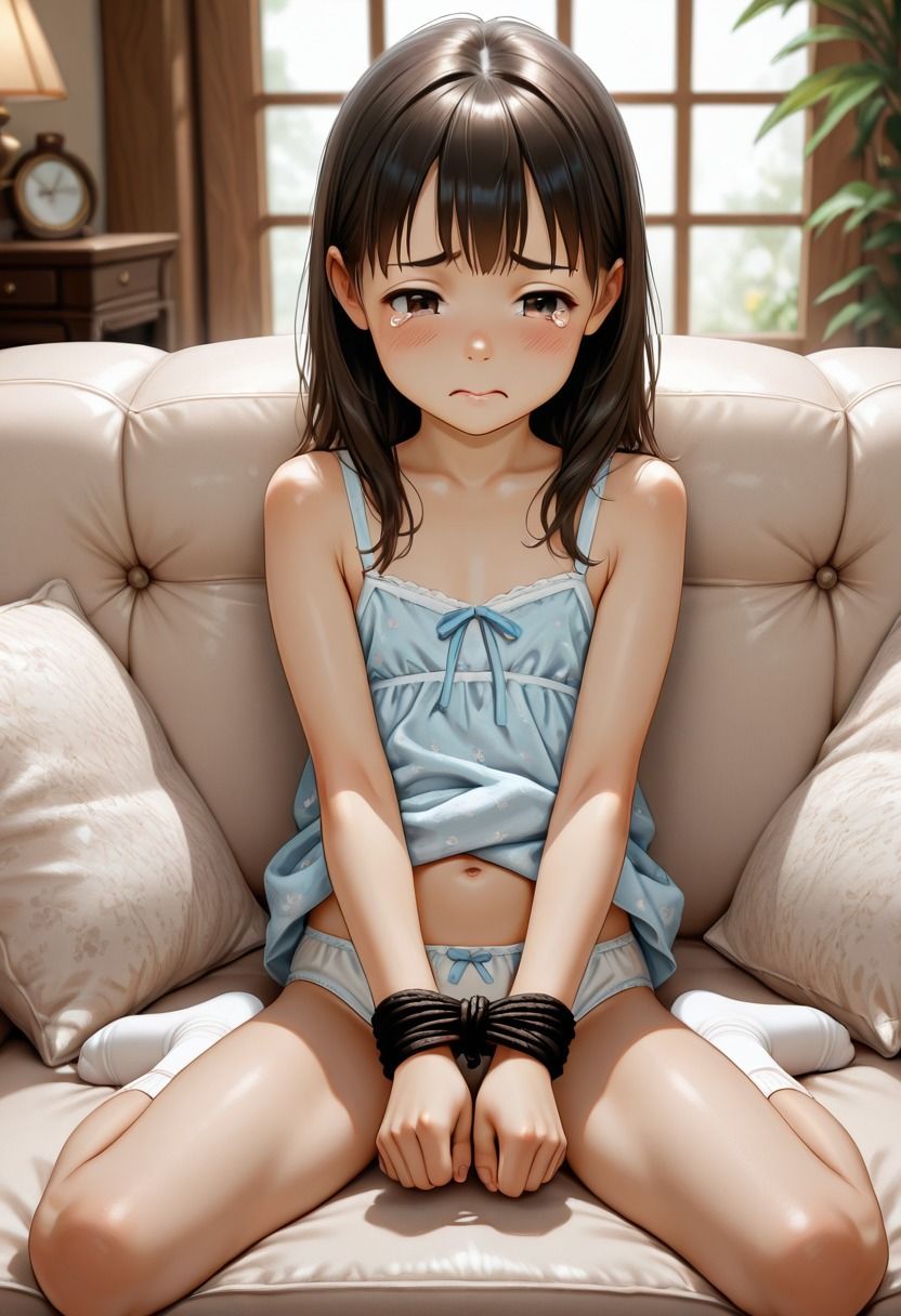 つるぺたパイパンボディを拘束調教 - サンプル画像 2