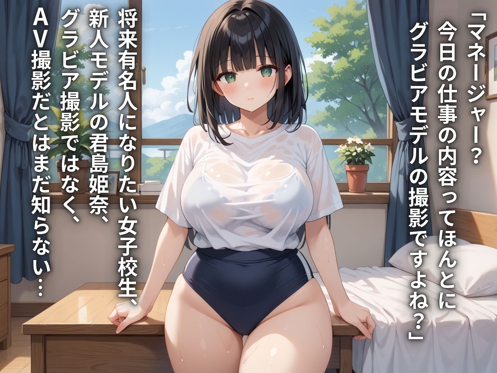 芸能事務所にグラビアと騙されてAVデビュー？！ブルマJK初体験種付けプレス - サンプル画像 1