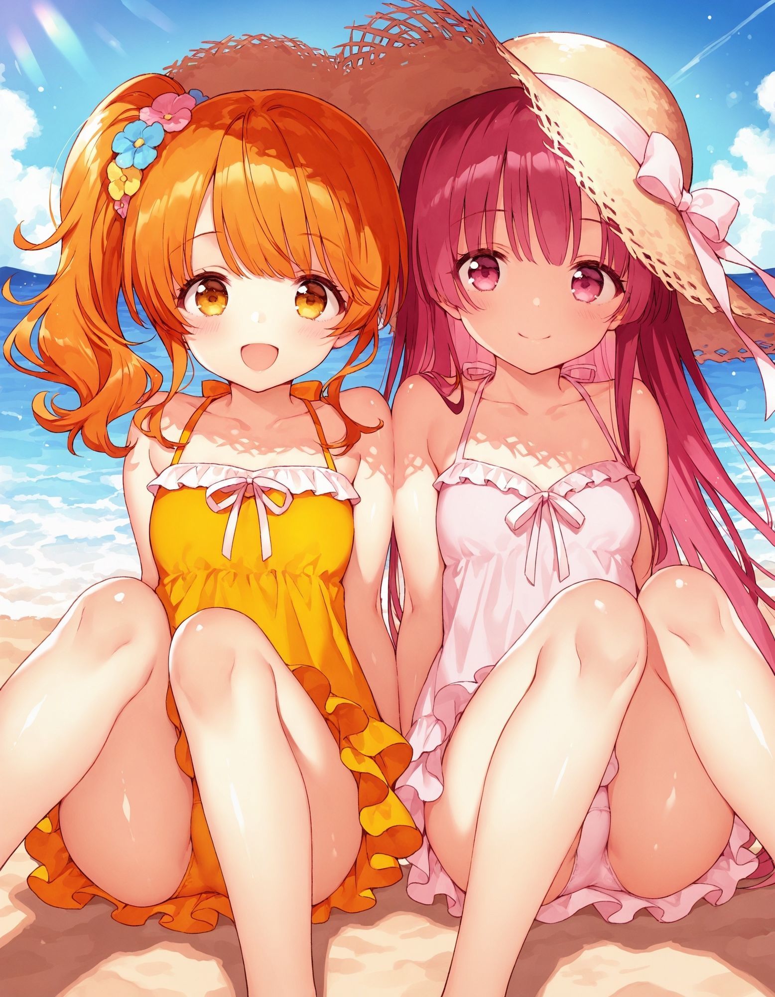 ワンピースで座りパンチラ - サンプル画像 1