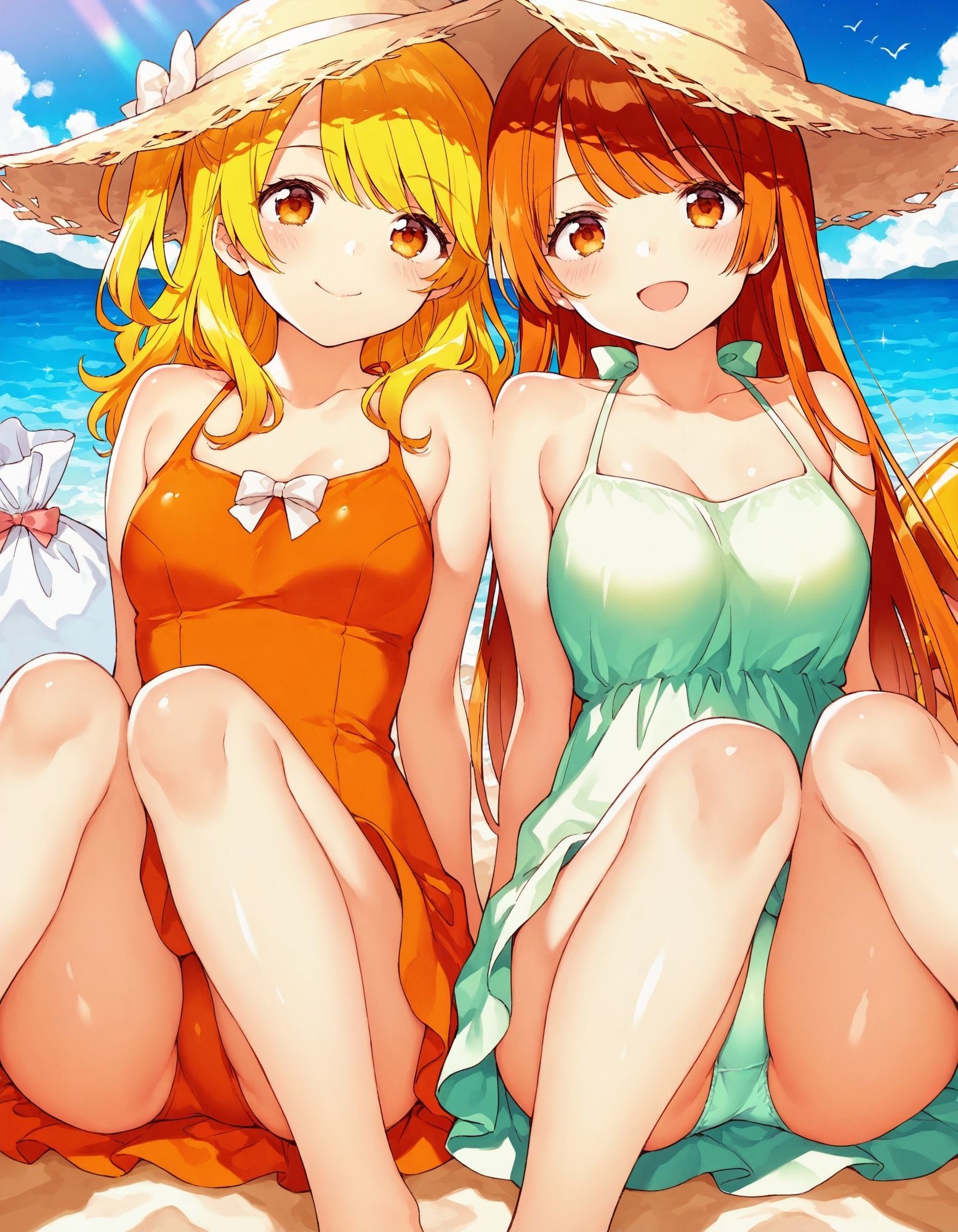 ワンピースで座りパンチラ - サンプル画像 2