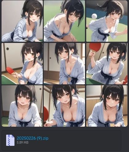 温泉旅館で卓球して汗かいてそのままHする女の子 - サンプル画像 1