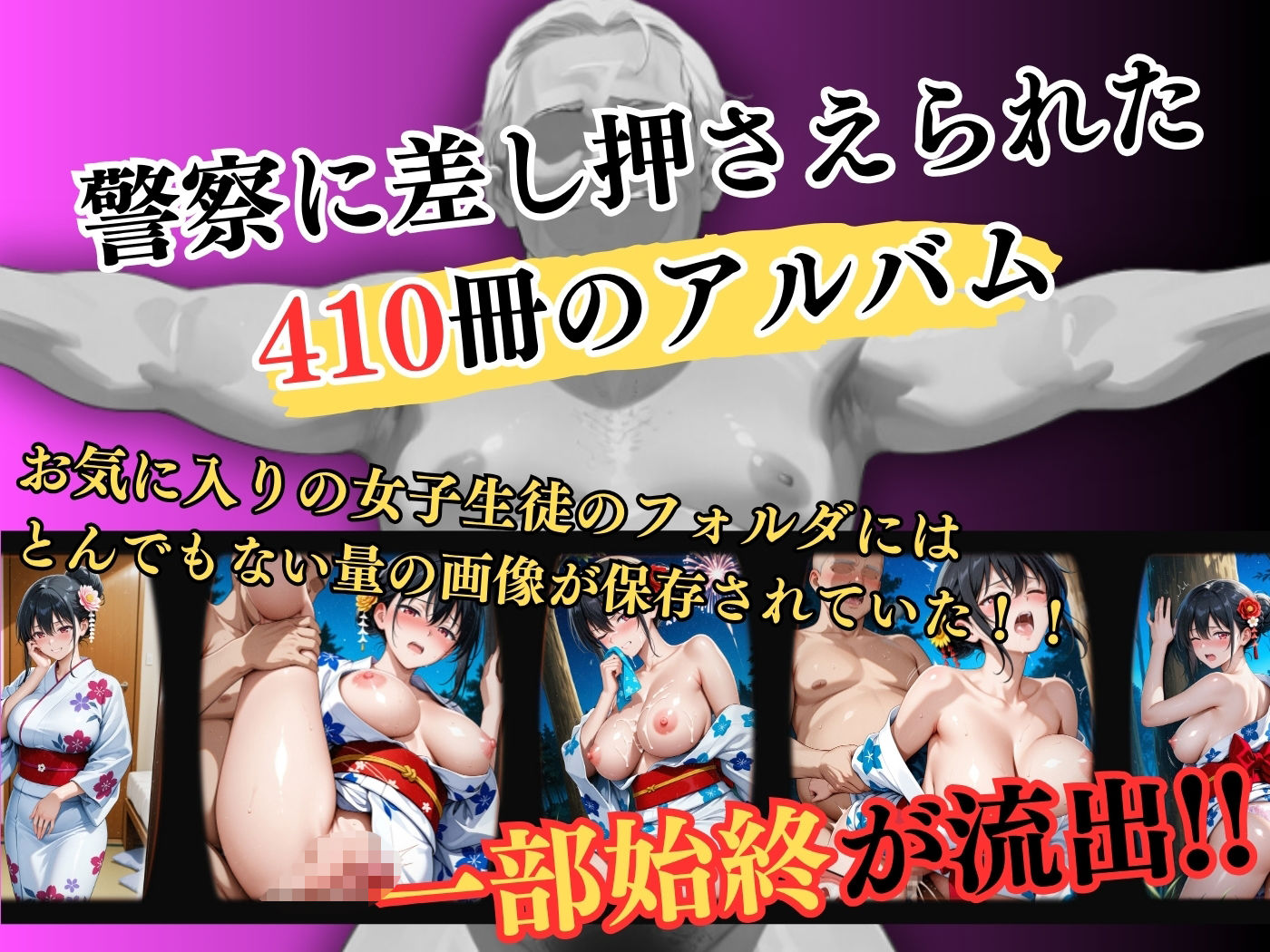 【4Kイラスト】1万3000人の生徒を抱いた校長による榊原春香への性指導（七夕祭り編） - サンプル画像 1