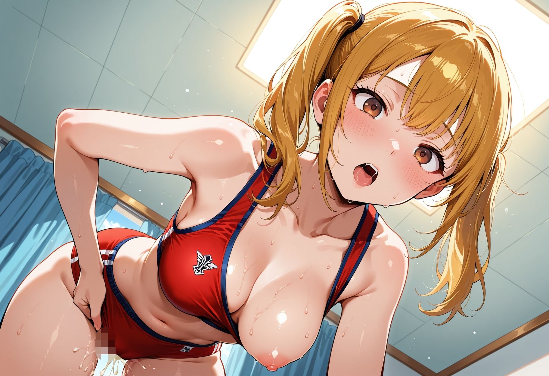 巨乳処女  部室一人えっち - サンプル画像 3