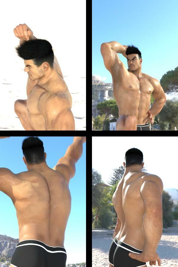 『理想の彼氏を3DCGで作ります』から生まれたバーチャルヒーロー「檜山 鉄男（ひやまてつお）」のボディビルダーモデル風写真集:IronMountain_01 - サンプル画像 2