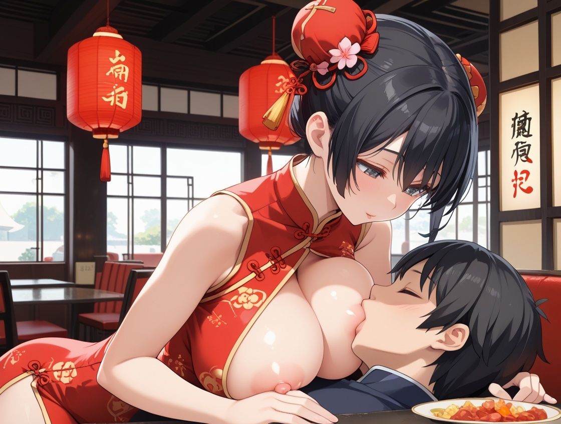 中華料理店の巨乳チャイナ娘に店内で何度も中出しした話 - サンプル画像 5