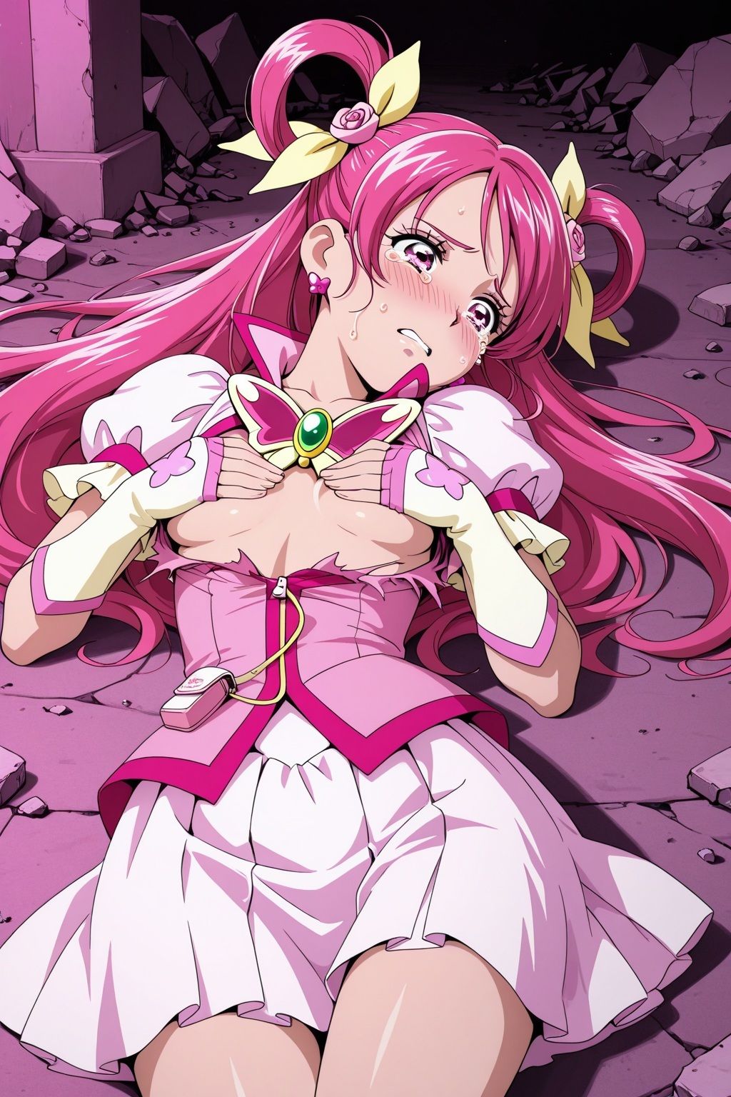 変身ヒロイン×辱 Yes！プ●キュア5  キュアド●ーム敗北初セックス - サンプル画像 4