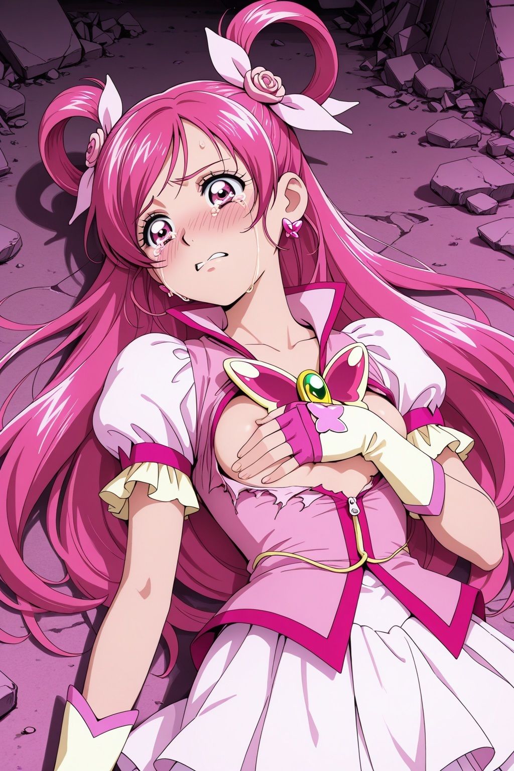 変身ヒロイン×辱 Yes！プ●キュア5  キュアド●ーム敗北初セックス - サンプル画像 5