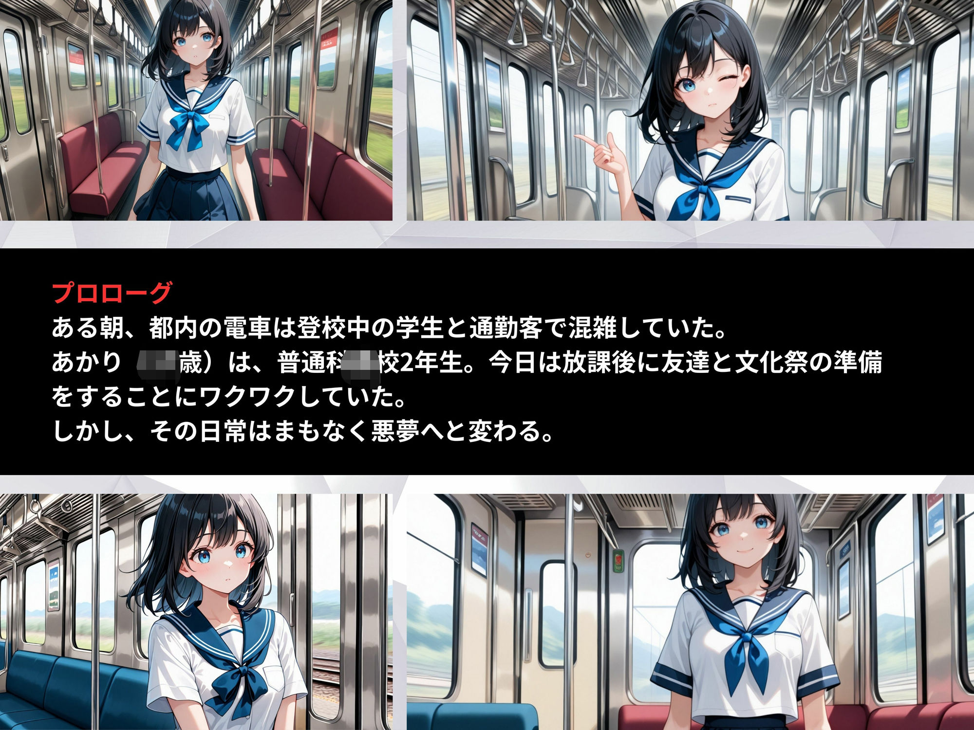 電車の闇に飲み込まれた制服 痴●に狙われた女子校生 - サンプル画像 2