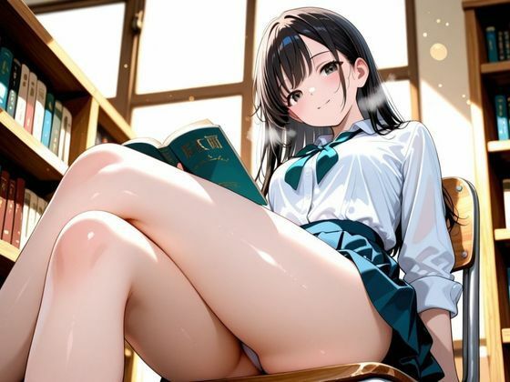 パンミセ学園【図書委員編】〜図書委員の知的な純白パンツを汚してみた〜 - サンプル画像 3