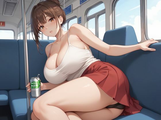 電車で会った爆乳痴女からの誘惑 - サンプル画像 2
