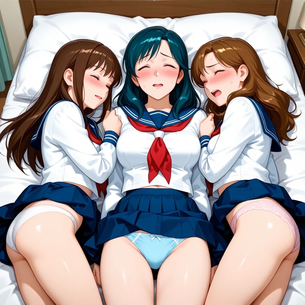 フェチコレ総集編 ベッドにパンチラしながら寝そべる美女ハーレム【総枚数1，000枚】 - サンプル画像 5