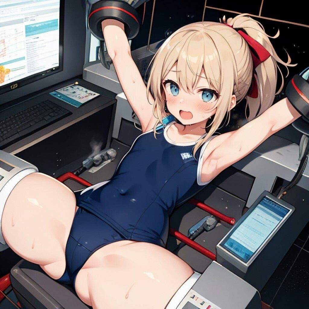 機械拘束なスク水風美少女さん - サンプル画像 3