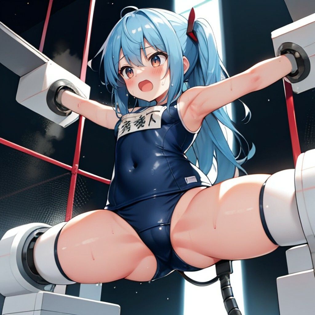 機械拘束なスク水風美少女さん - サンプル画像 4