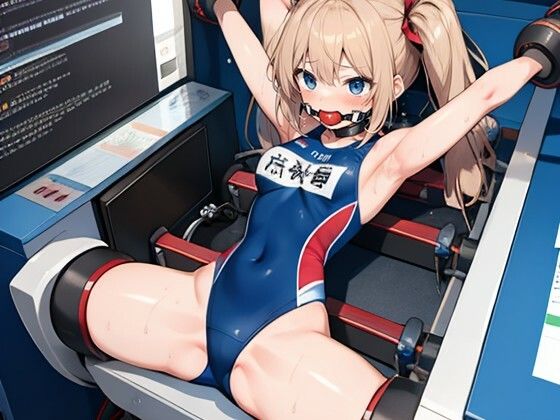 機械拘束な競泳水着風美少女さん