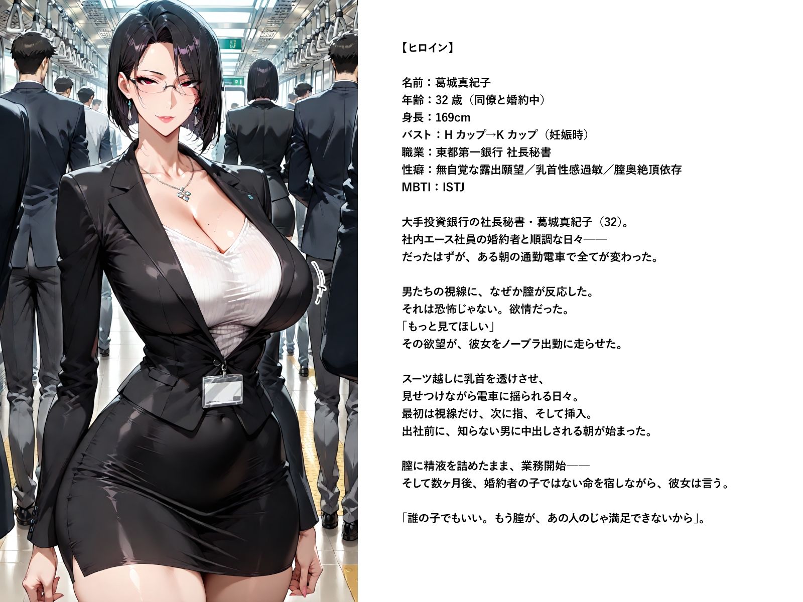 白濁通勤手当、子宮に支給。〜透け乳首秘書妊娠直通列車〜 - サンプル画像 7