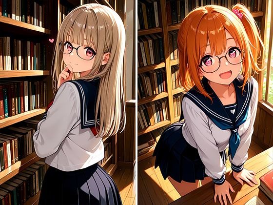 メガネ図書委員美女と秘密の図書館エッチ Part2 - サンプル画像 2