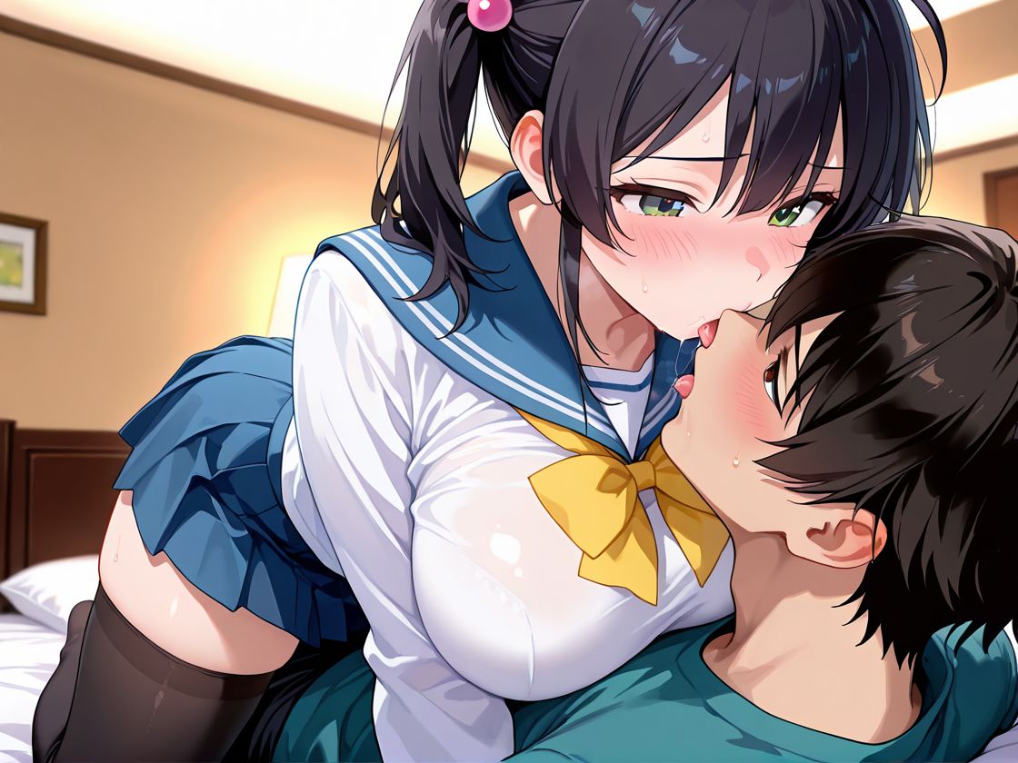 巨乳に成長した小悪魔実妹と秘密の中出しセッ〇ス - サンプル画像 1