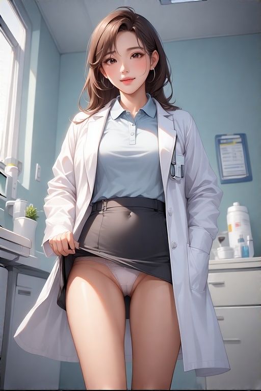 同級生女医のいたずらED治療パンチラ画像集 - サンプル画像 4