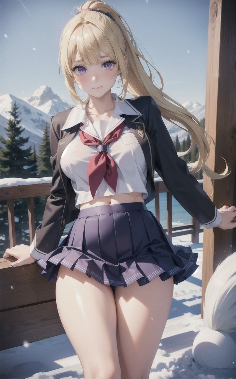雪と女子校生 - サンプル画像 5