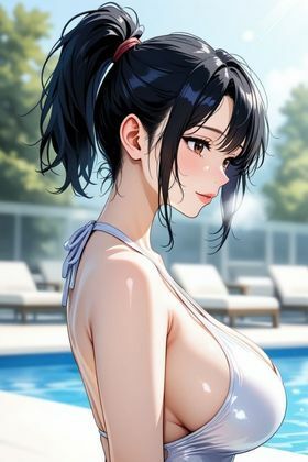 でかぱい人妻のムチムチボディの作り方 〜しっとり高級プール編〜 - サンプル画像 1