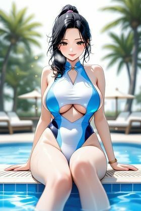 でかぱい人妻のムチムチボディの作り方 〜しっとり高級プール編〜 - サンプル画像 3