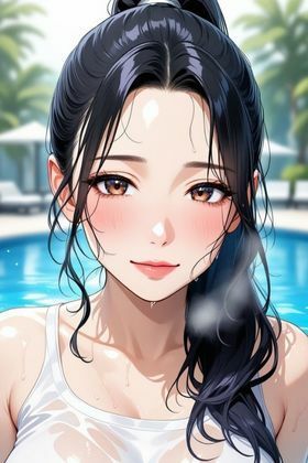 でかぱい人妻のムチムチボディの作り方 〜しっとり高級プール編〜 - サンプル画像 4