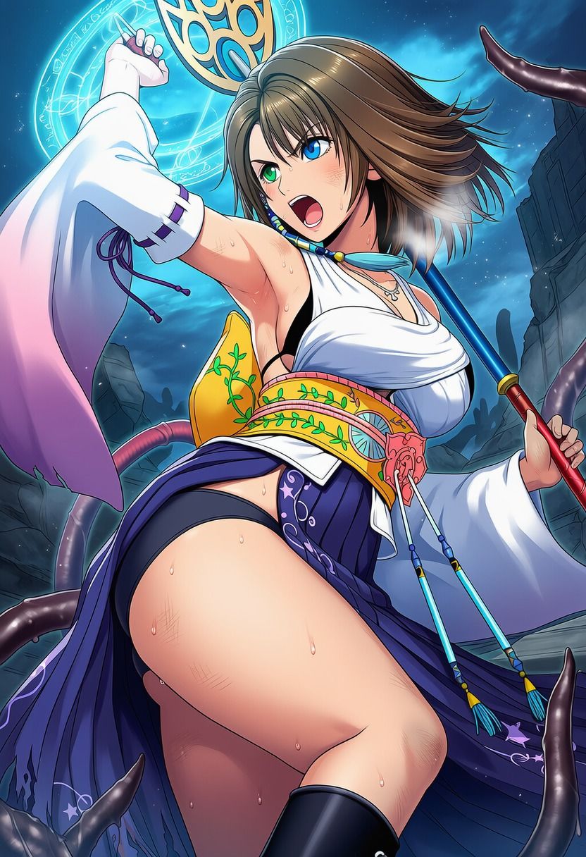 ユウナ vs ぬるぬる触手 - サンプル画像 4