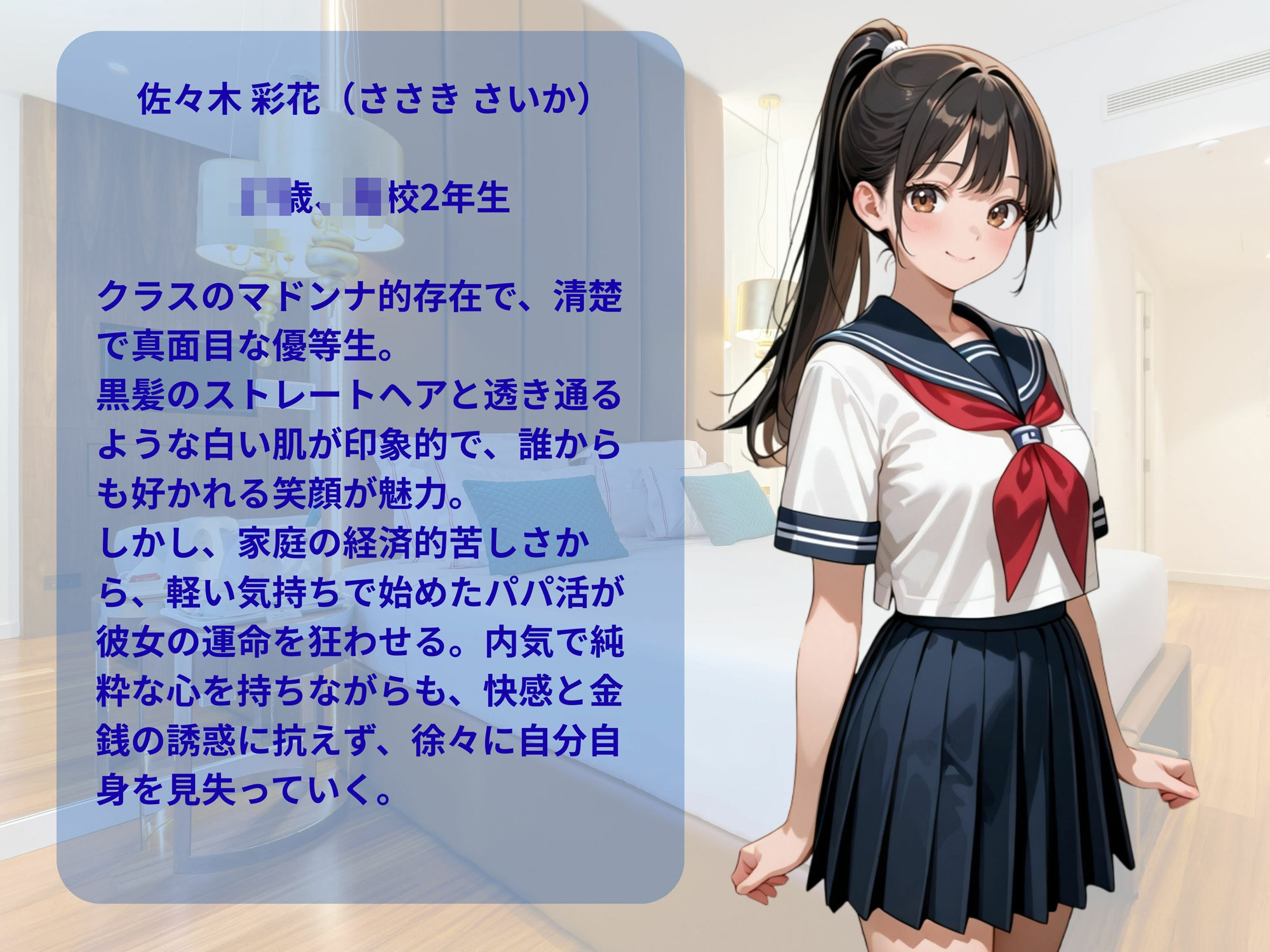 清楚な女子校生がパパ活に堕ちる瞬間 - サンプル画像 1