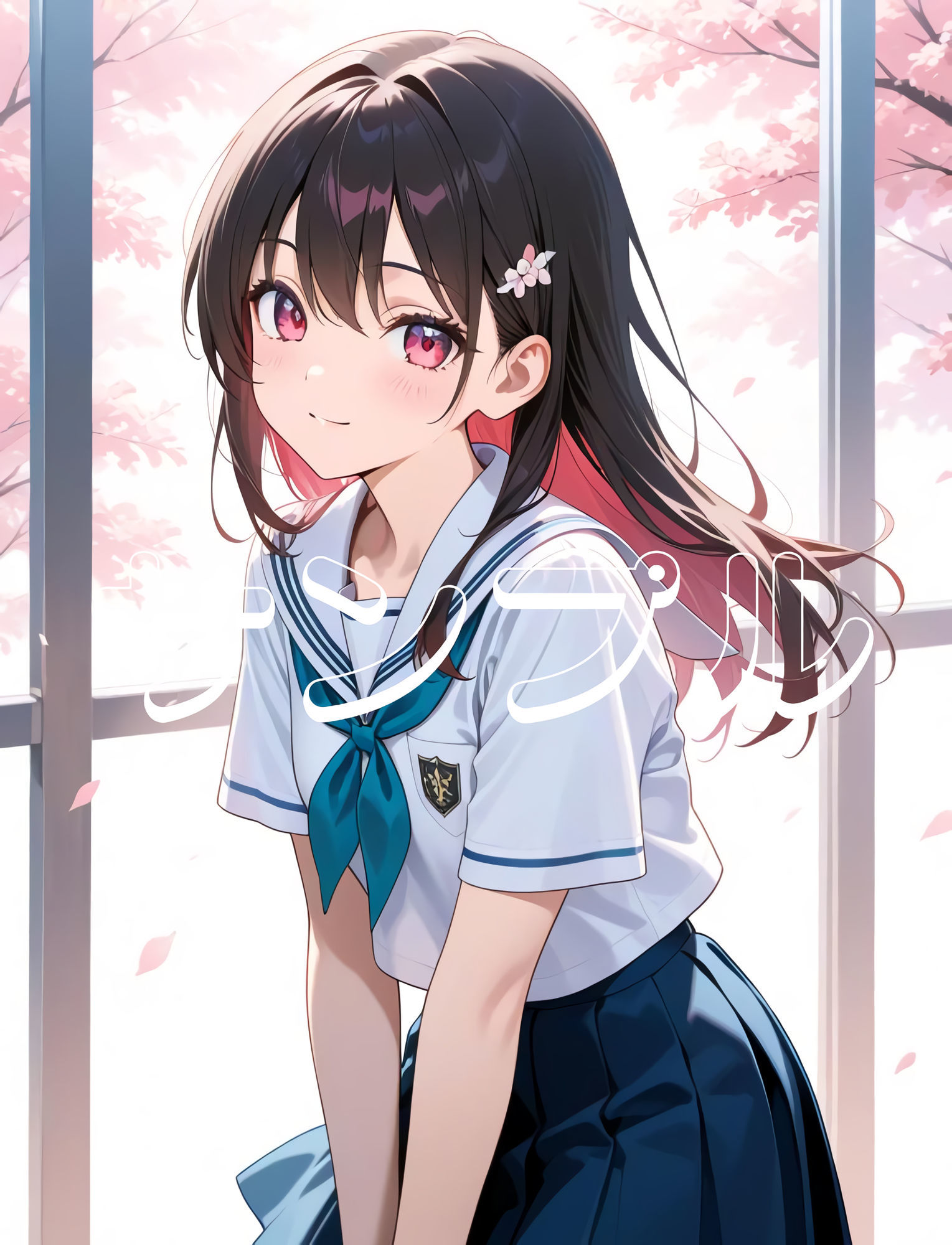 かわいい女の子の絵  1巻  制服の美少女 - サンプル画像 2