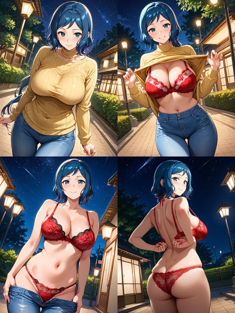 リ◯子と夜の公園露出えっち - サンプル画像 1