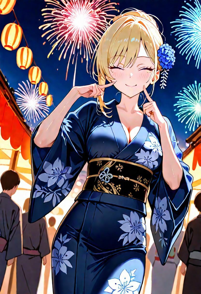 夏祭りで抑えきれない性欲を満たすど淫乱な3人の人妻たち - サンプル画像 1