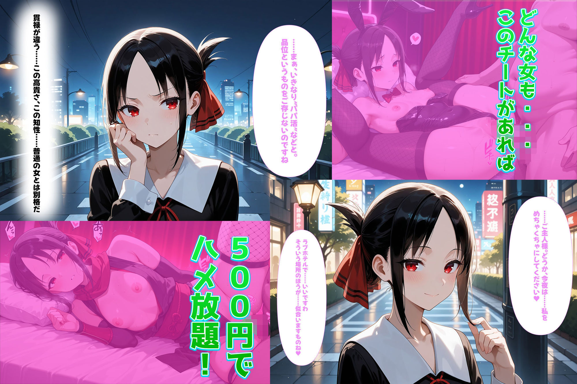 500円でパパ活確定チート〜ワンコインで美少女と即ラブホ！中出し孕ませ確定援交〜［四宮か●や編］［か●や様は告らせたい］［CG500枚］ - サンプル画像 1