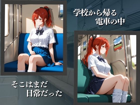 車内交尾  赤髪ギャル編 - サンプル画像 1