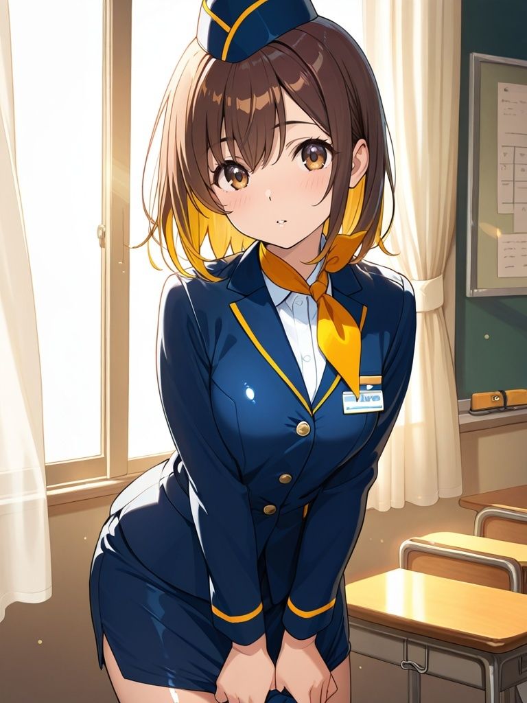 妄想彼女  あの時の彼女がスチュワーデスになっていたら - サンプル画像 1