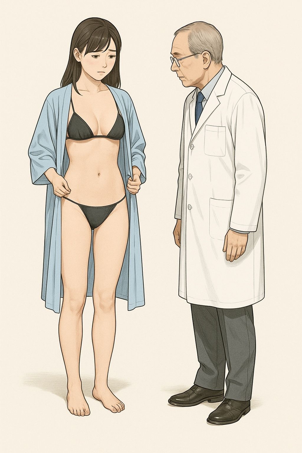 羞恥 健康診断で脱がされる女子大生と新人OL - サンプル画像 3