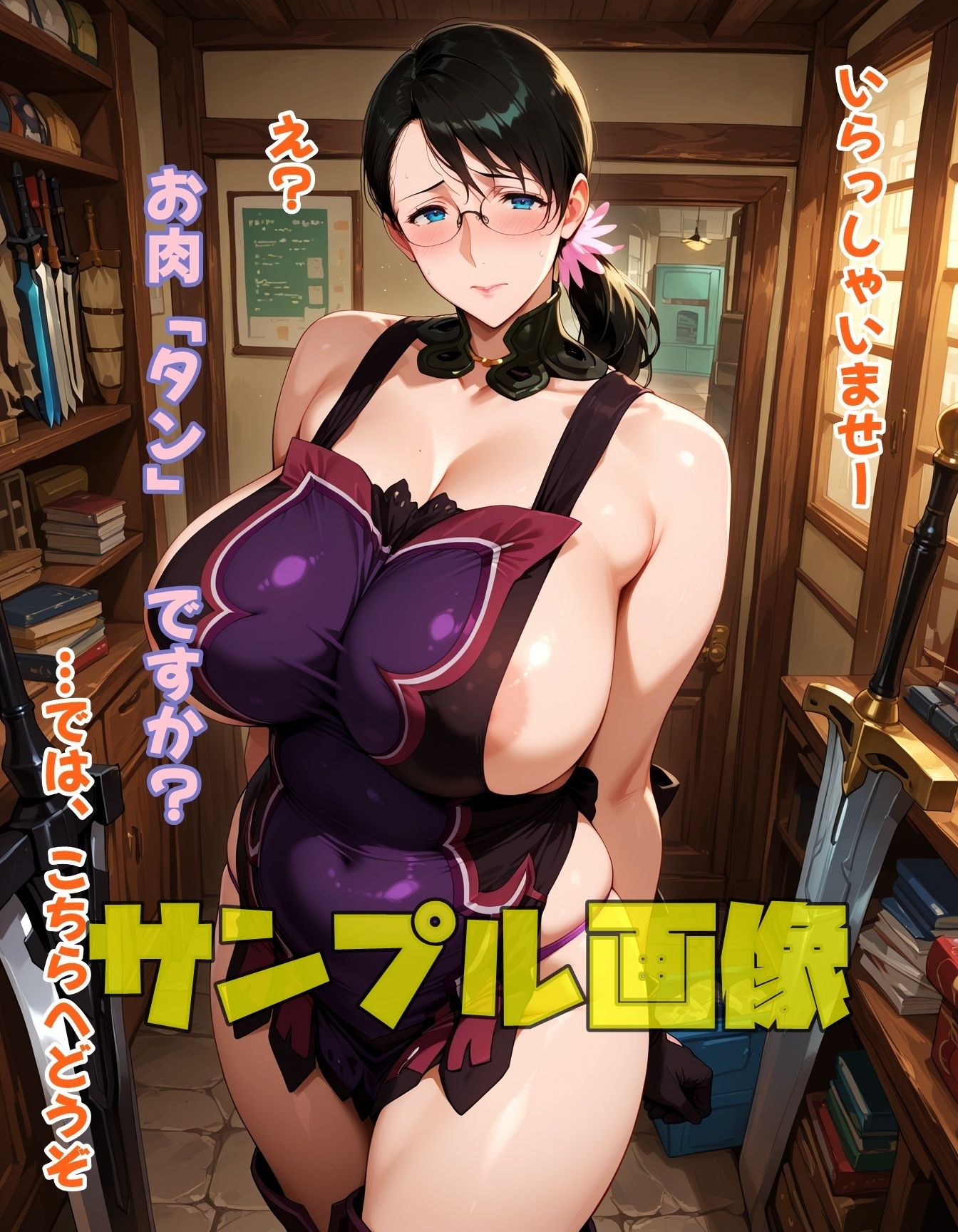 お肉を売ってる武器屋さん - サンプル画像 2