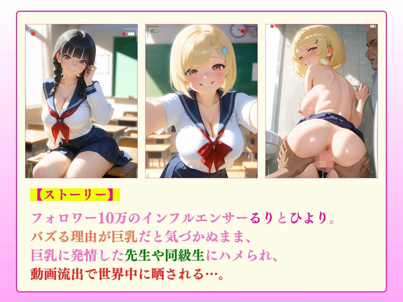 巨乳インフルエンサーハメられバズ動画流出「見ちゃダメぇ（はぁと）？」 - サンプル画像 2