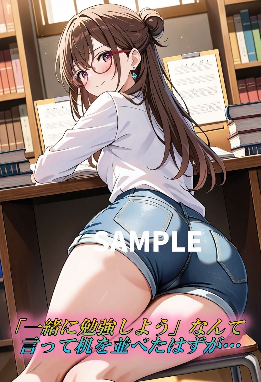 大学の幼馴染が勉強する振りしてムラついてたw - サンプル画像 2
