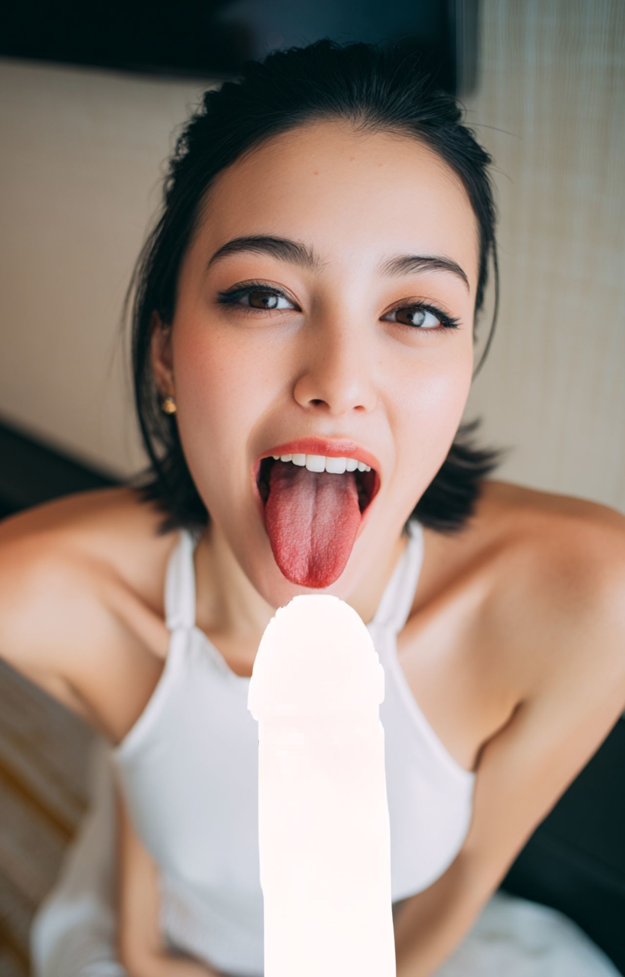 アジア美女のフェラ顔 - サンプル画像 2