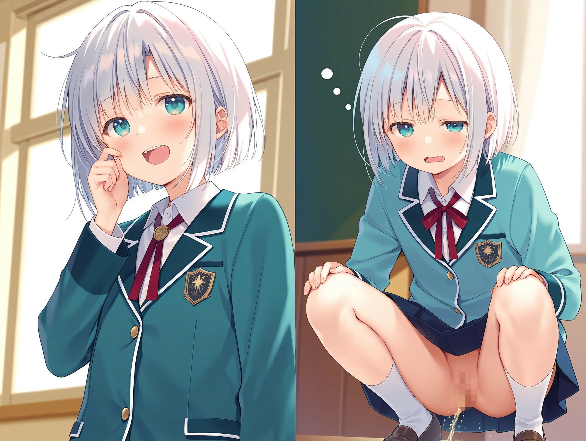 気になるあの子が寝ぼけて教室でおしっこをし始めた - サンプル画像 7