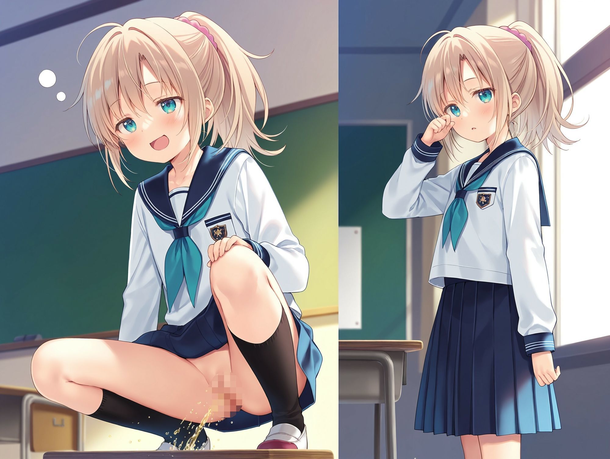 気になるあの子が寝ぼけて教室でおしっこをし始めた - サンプル画像 10