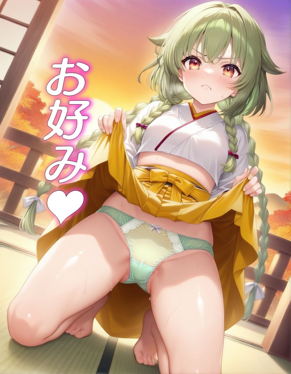 嫌な顔でパンツ見せてくる女侍 - サンプル画像 7