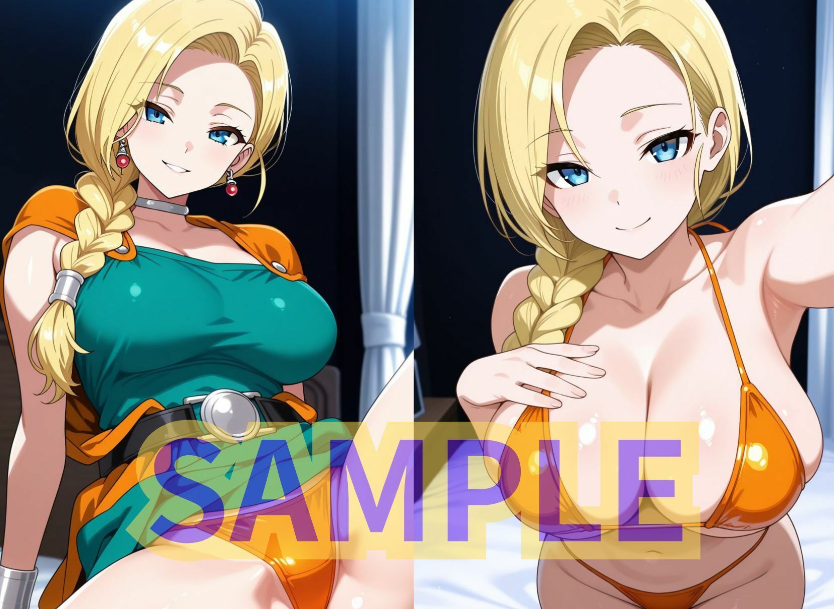 花嫁たちはマイクロビキニを着たりおま○こを弄って主人公を誘ってくる - サンプル画像 1
