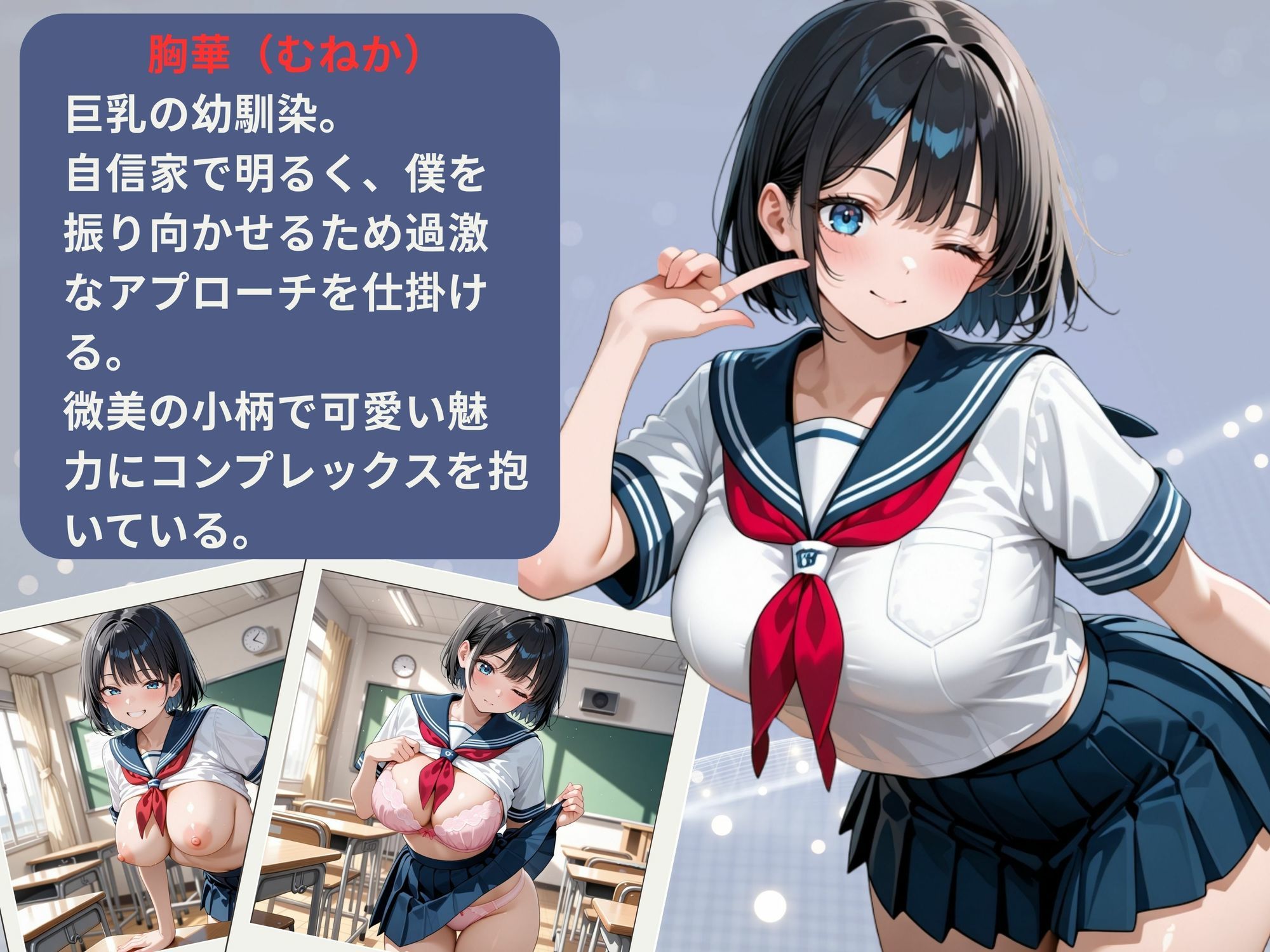 巨乳vs貧乳  おっぱい争奪戦 - サンプル画像 1