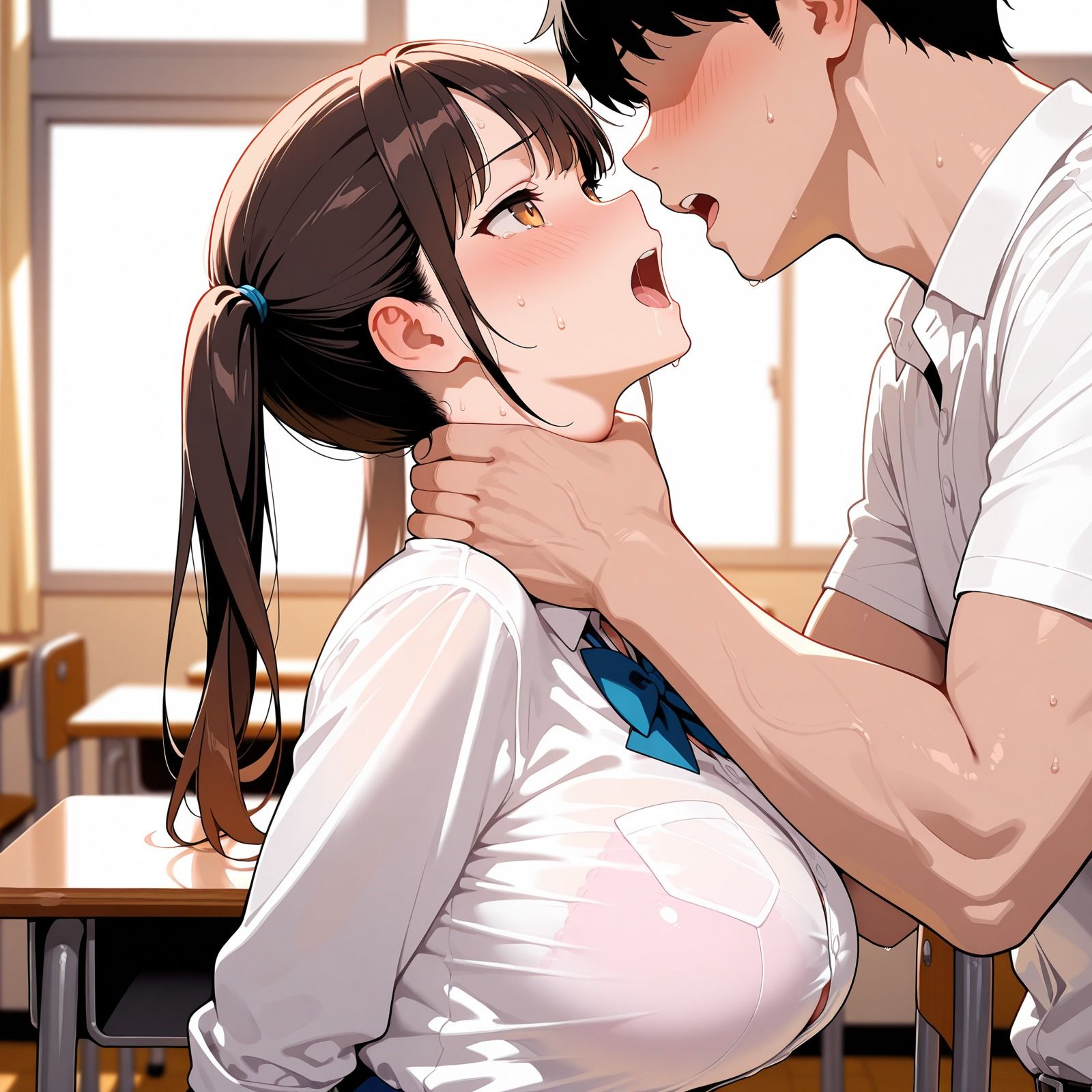 被虐・爆乳女子校生はみんなの肉便器 - サンプル画像 2